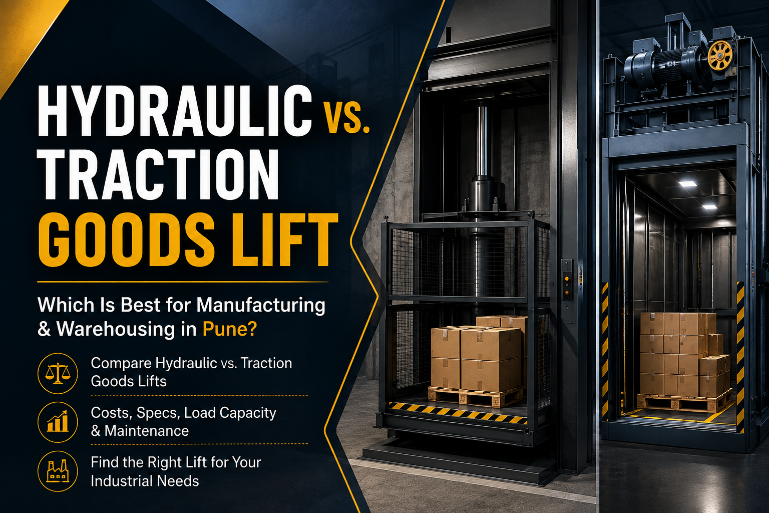 Hydraulic vs Traction Goods Lifts